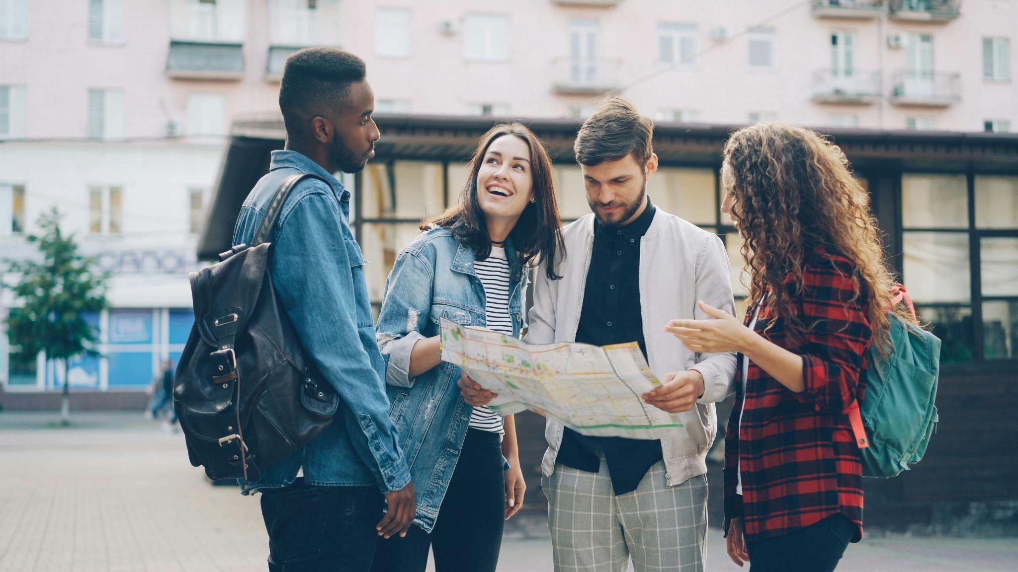 A group of four friends exploring the city - what to do in blue mountain